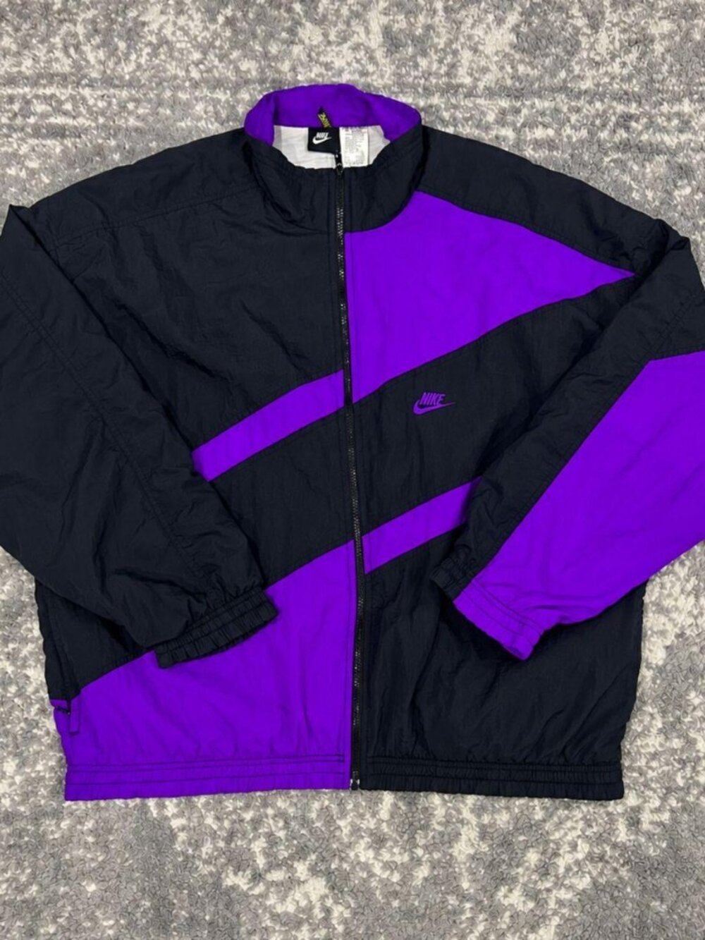 Vintage Nike Black & Purple Colorblock Windbreaker Jacket XL